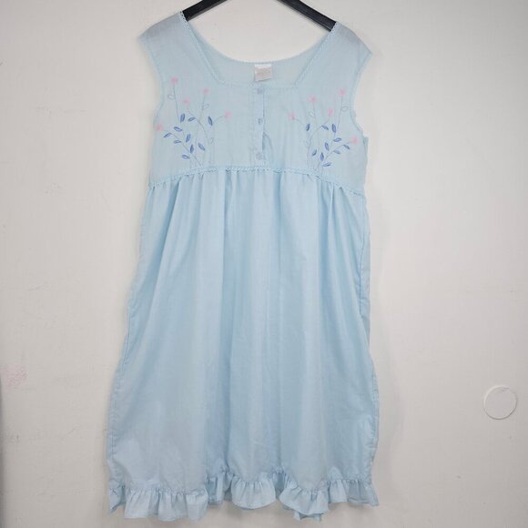 Claudio Nucci Vintage House Dress Floral Embroidered Lace Sleeveless Cottage - Picture 3 of 7